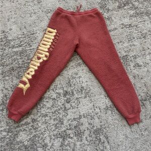 Disney Spirit Jersey Adult Small Sherpa Jogger Sweatpants Mauve Resort
